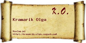 Kramarik Olga névjegykártya
